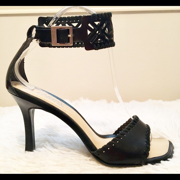 Carlos Santana Shoes - Carlos Santana Black Ankle Strap Heels Size 7.5 M